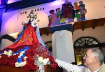Jaldo acompañó la procesión de la Virgen del Rosario en Burruyacú